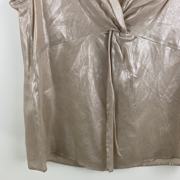 Zara Basic Metallic Front Knot Top - Picture 4 of 10